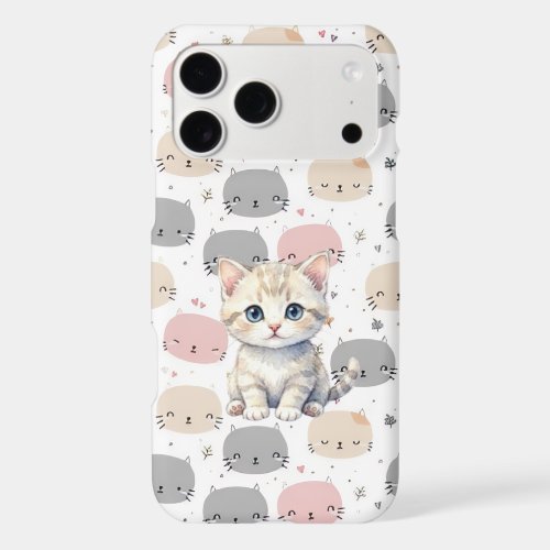 Cute Autumn Kitten Pattern iPhone Cas 17 Pro Max Case