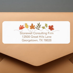 Cute Autumn Leaves Thanksgiving Return Address Label