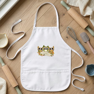 Cute Autumn Owls Personalized Kids' Apron