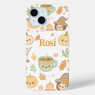 Cute Autumn Pumpkin iPhone Case- Personalized Name iPhone 15 Case