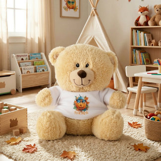 Cute Autumn Pumpkin Personalized Teddy Bear Gift