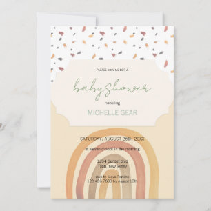 Cute Autumn Rainbow Pastel Colors Pattern Invitation