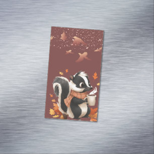 Cute Autumn Skunk Folded Business Card - Cozy Fall
