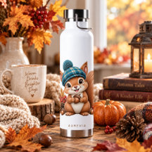 Cute Autumn Squirrel with Plaid Hat – Woodland Fal