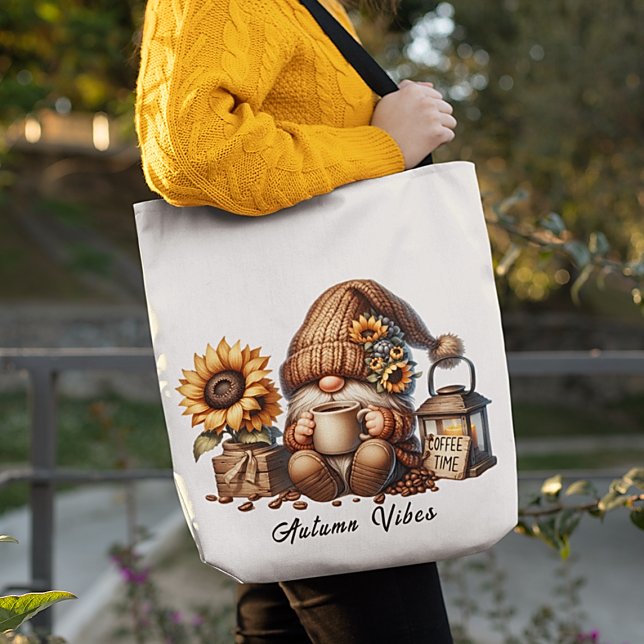 Cute Autumn Vibes Watercolor Gnome Tote (Creator Uploaded)
