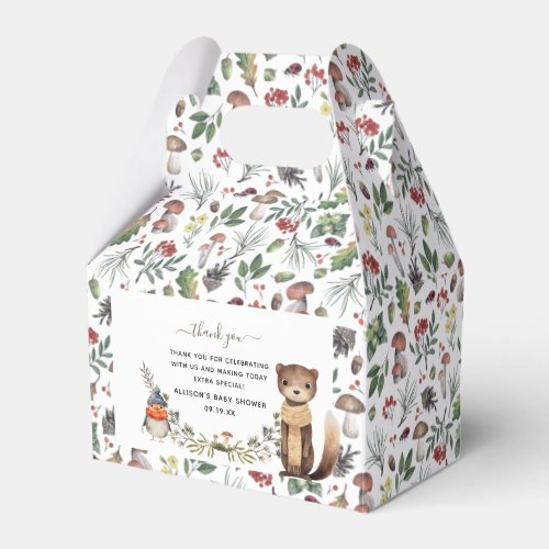 Cute Autumn Woodland  Baby Shower Favor Favor Boxes