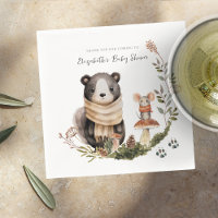 Cute Autumn Woodland | Baby Shower Napkins