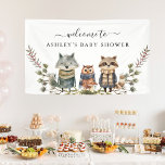 Cute Autumn Woodland | Baby Shower Welcome Banner<br><div class="desc">Autumn is a spectacular season as our trees transform from lush greens into stunning displays of red, gold and brown. Elegant nature inspired designs featuring cute cozy woodland animals in soft hues of willow green, creamy ginger, nutmeg, rust, and steel blue. A crackling fire, woodsy aromas, and pumpkin spice is...</div>