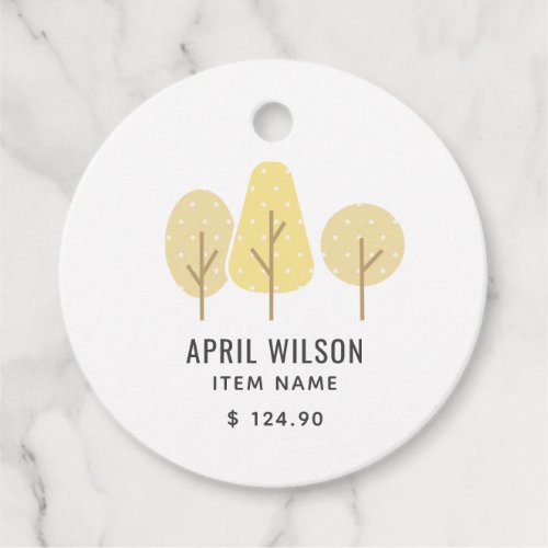 CUTE AUTUMN YELLOW TREE TRIO LANDSCAPING PRICE FAVOR TAGS