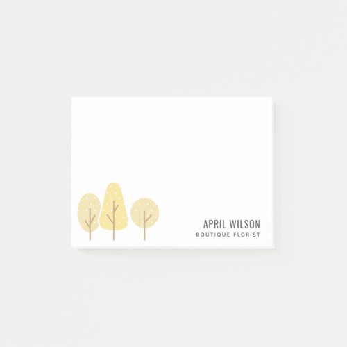 CUTE AUTUMN YELLOW TREE TRIO LANDSCAPING SERVICE POST_IT NOTES