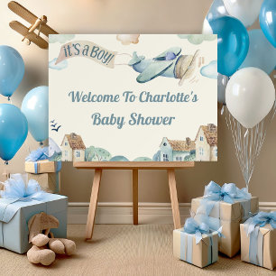 Cute Aviation Theme Baby Shower for Boy Foam Board