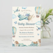 Cute Aviation Theme Baby Shower for Boy Invitation (Standing Front)