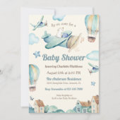 Cute Aviation Theme Baby Shower for Boy Invitation (Front)