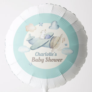 Cute Aviation Theme with Name Baby Shower Balloon