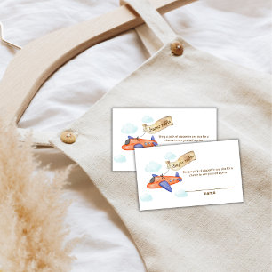 Cute Aviator Airplane Diaper Raffle Baby Shower  Enclosure Card