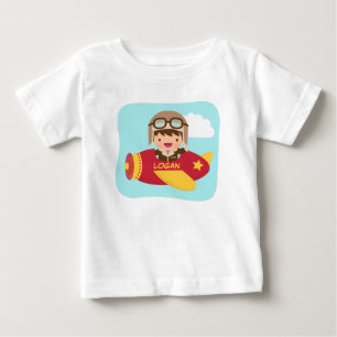 Cute Aviator Boy Airplane For Baby Boys T-Shirt