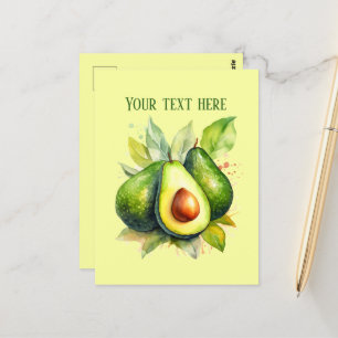 Cute avocado add message postcard