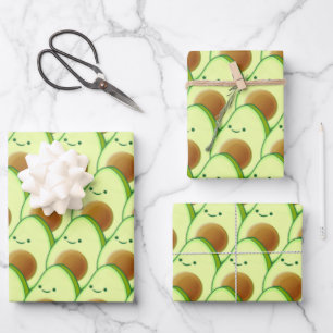 Cute Avocado All Over Drawing Wrapping Paper Sheets