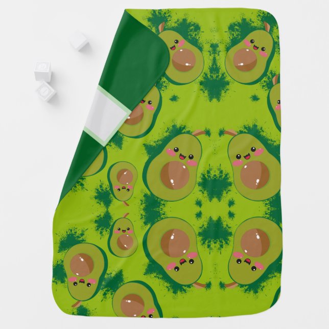 Cute Avocado Baby Blanket (In Situ)