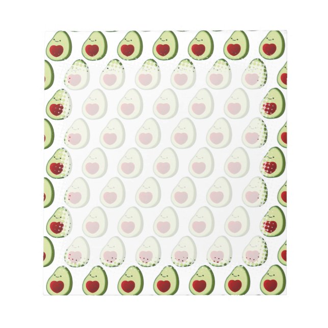 Cute Avocado Background Pattern Notepad (Front)