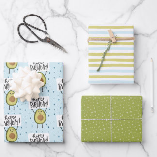 Cute Avocado Birthday Gift Wrap