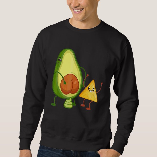 Cute Avocado Butt Pooping Guacamole With Tortilla  Sweatshirt (Front)