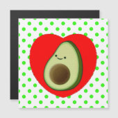Cute Avocado Cartoon In Red Heart  (Front/Back)