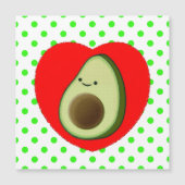 Cute Avocado Cartoon In Red Heart (Front)
