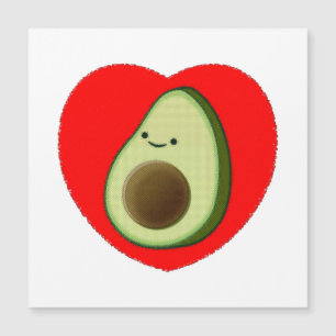 Cute Avocado Cartoon In Red Heart Postcard