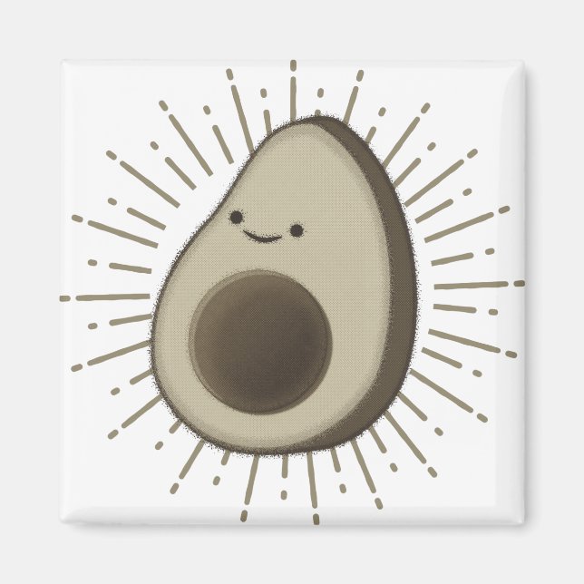 Cute Avocado Cartoon In Vintage Style Magnet (Front)