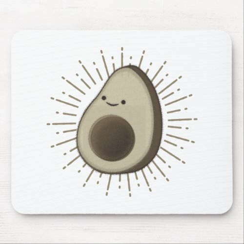 Cute Avocado Cartoon In Vintage Style Mouse Pad