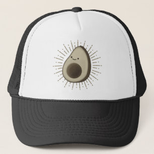Cute Avocado Cartoon In Vintage Style Trucker Hat