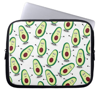 Cute Avocado Cartoon Pattern Laptop Sleeve