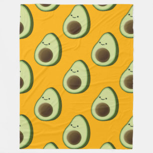 Cute Avocado Cartoon Pattern Sherpa Blanket