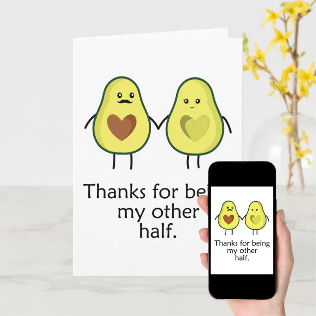 Cute Avocado Couple Anniversary Card | Zazzle