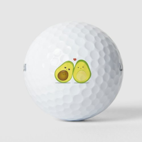 Cute avocado couple golf balls