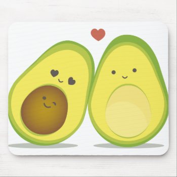 Cute Avocado Couple Mouse Pad by escapefromreality at Zazzle