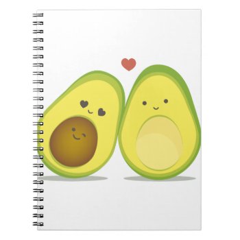 Cute Avocado Couple Notebook by escapefromreality at Zazzle