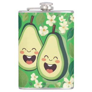 Cute Avocado Couple Phone Case   Funny Kawaii Frui Flask