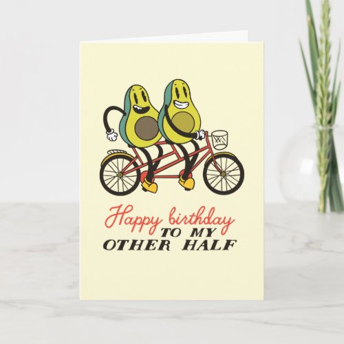 Cute Avocado Couple Pun Funny Birthday Card