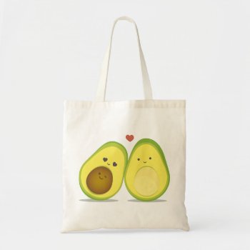 Cute Avocado Couple Tote Bag by escapefromreality at Zazzle