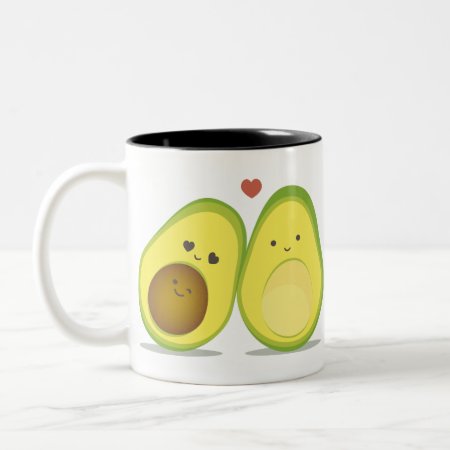 Cute Avocado Couple Two-tone Coffee Mug