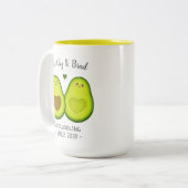 Cute Avocado Cuddle Customized Gift For Him Her Two-Tone Coffee Mug (Front Left)