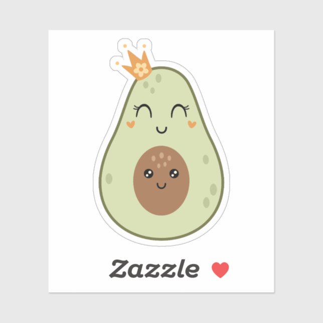 Cute Avocado Custom-Cut Vinyl Stickers (Sheet)