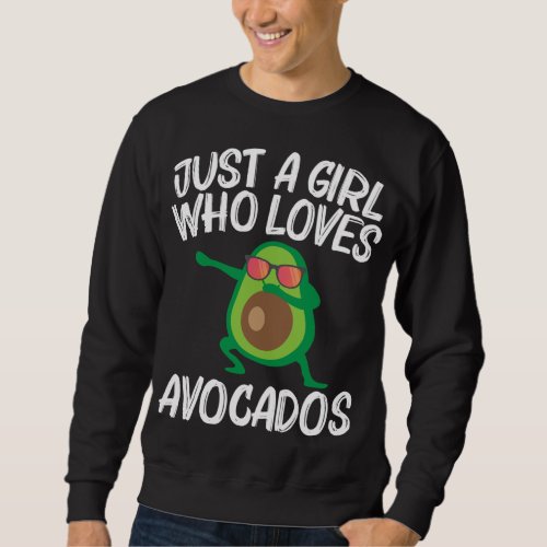 Cute Avocado Design For Girls Kids Healthy Fruit P Sweatshirt