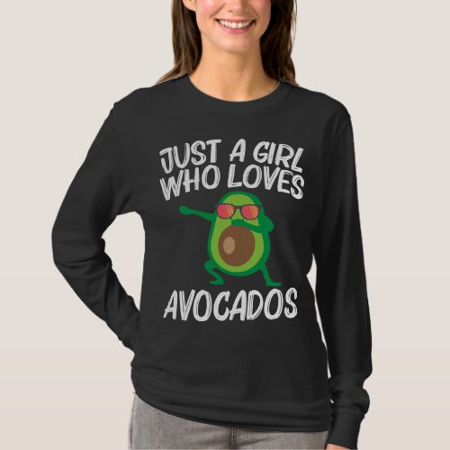 Cute Avocado Design For Girls Kids Healthy Fruit P T_Shirt