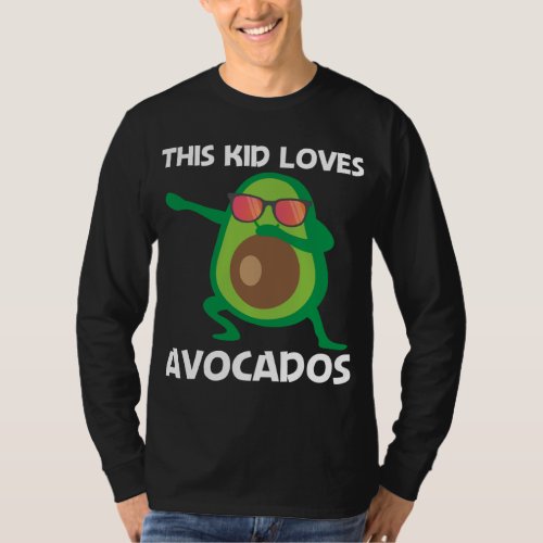 Cute Avocado Design For Kids Boys Healthy Fruit Pl T_Shirt