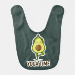 Cute Avocado Doing Yoga Sticker  Baby Bib