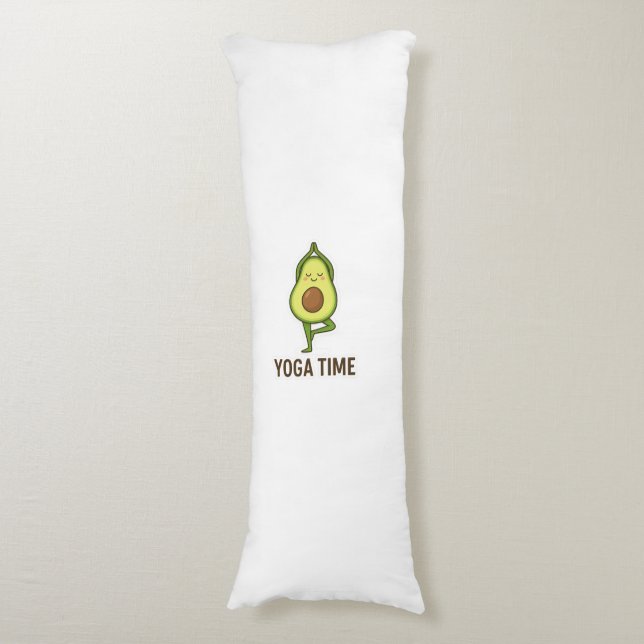Cute Avocado Doing Yoga Sticker  Body Pillow (Front Vertical)
