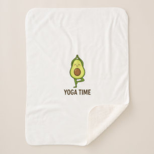 Cute Avocado Doing Yoga Sticker Sherpa Blanket